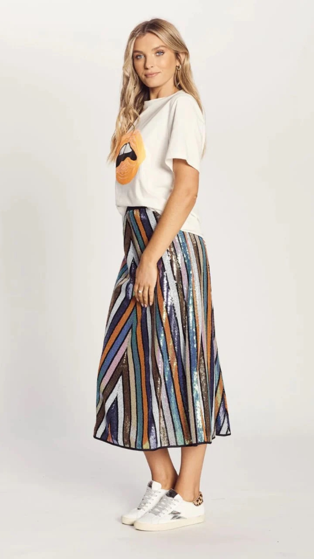 Chevron Sequin Skirt by We Are The Others