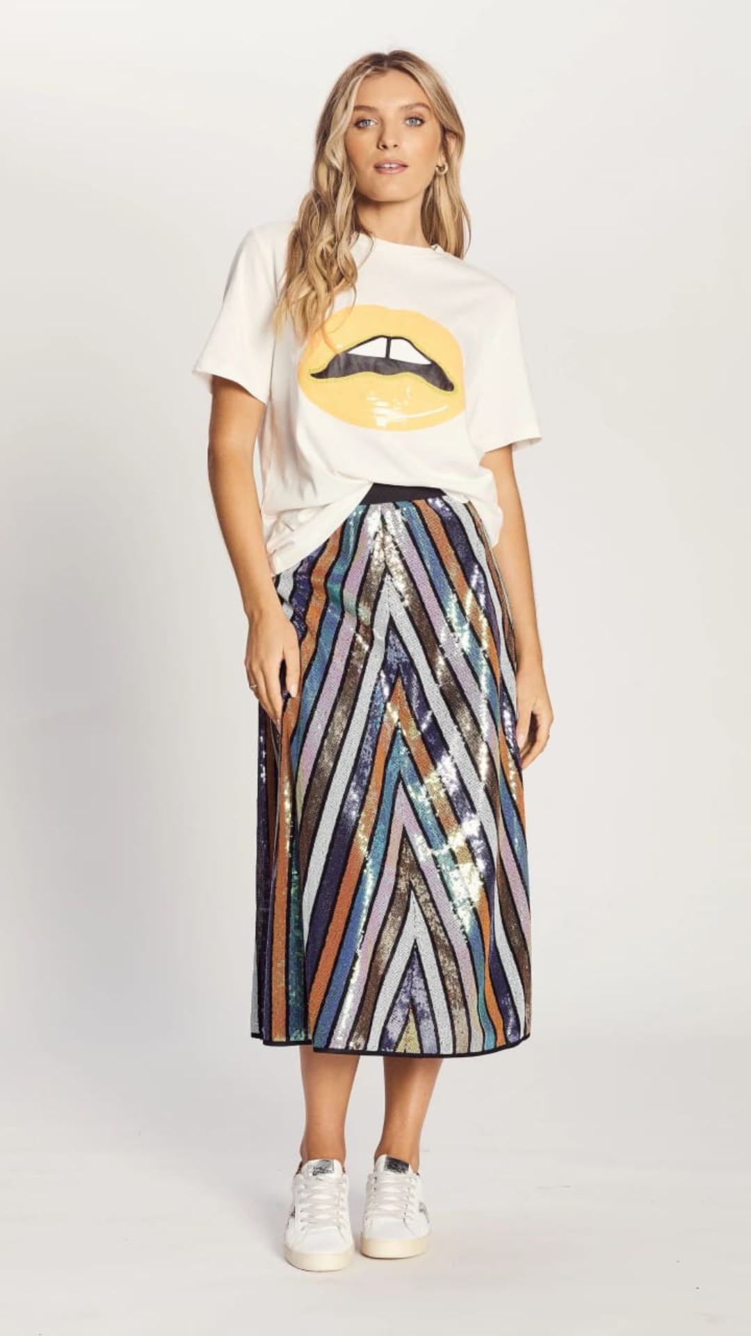 Chevron Sequin Skirt by We Are The Others