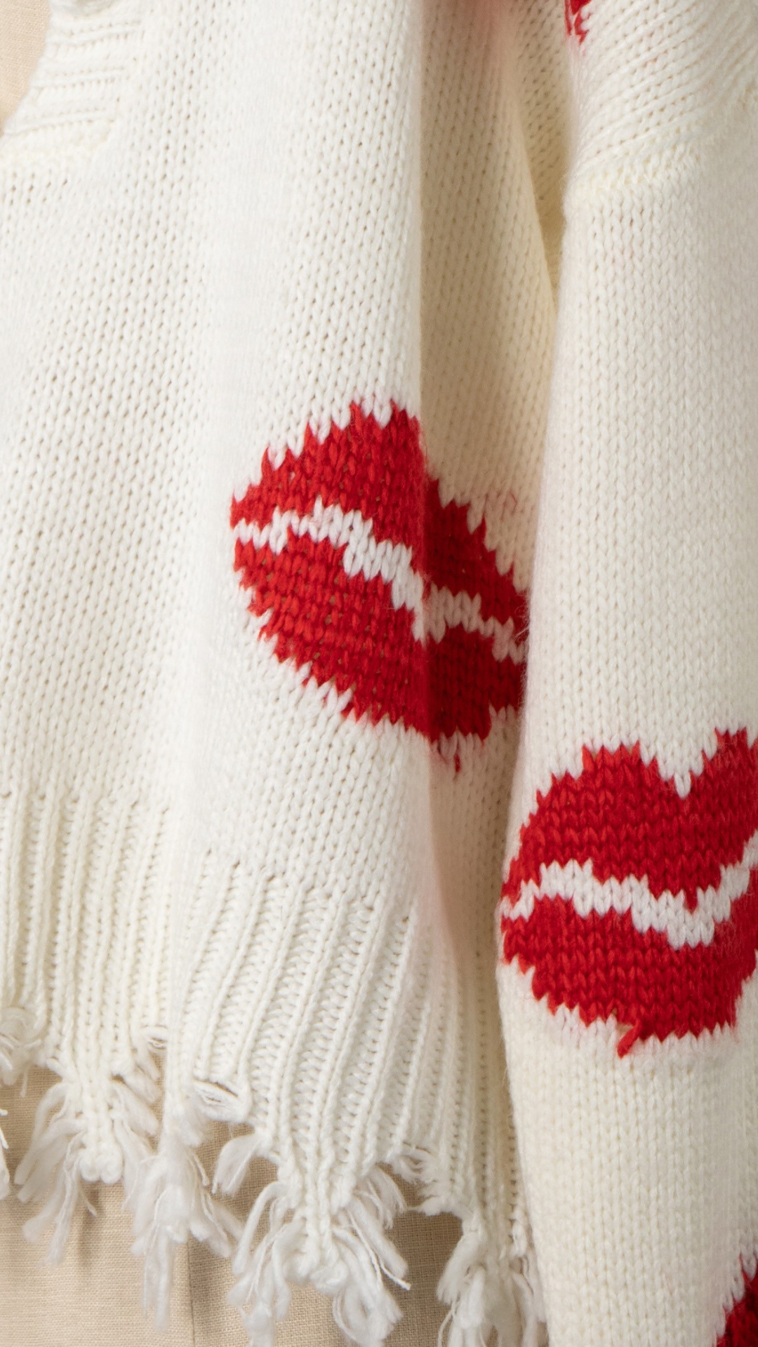 Lip Pattern Knit Sweater