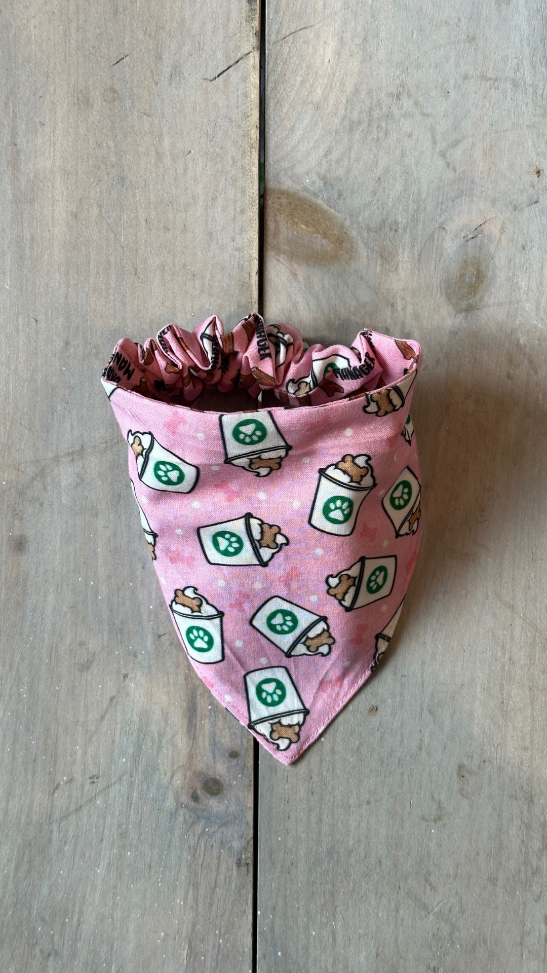 Scrunchy Reversible Bandana - Pink Puppuccino