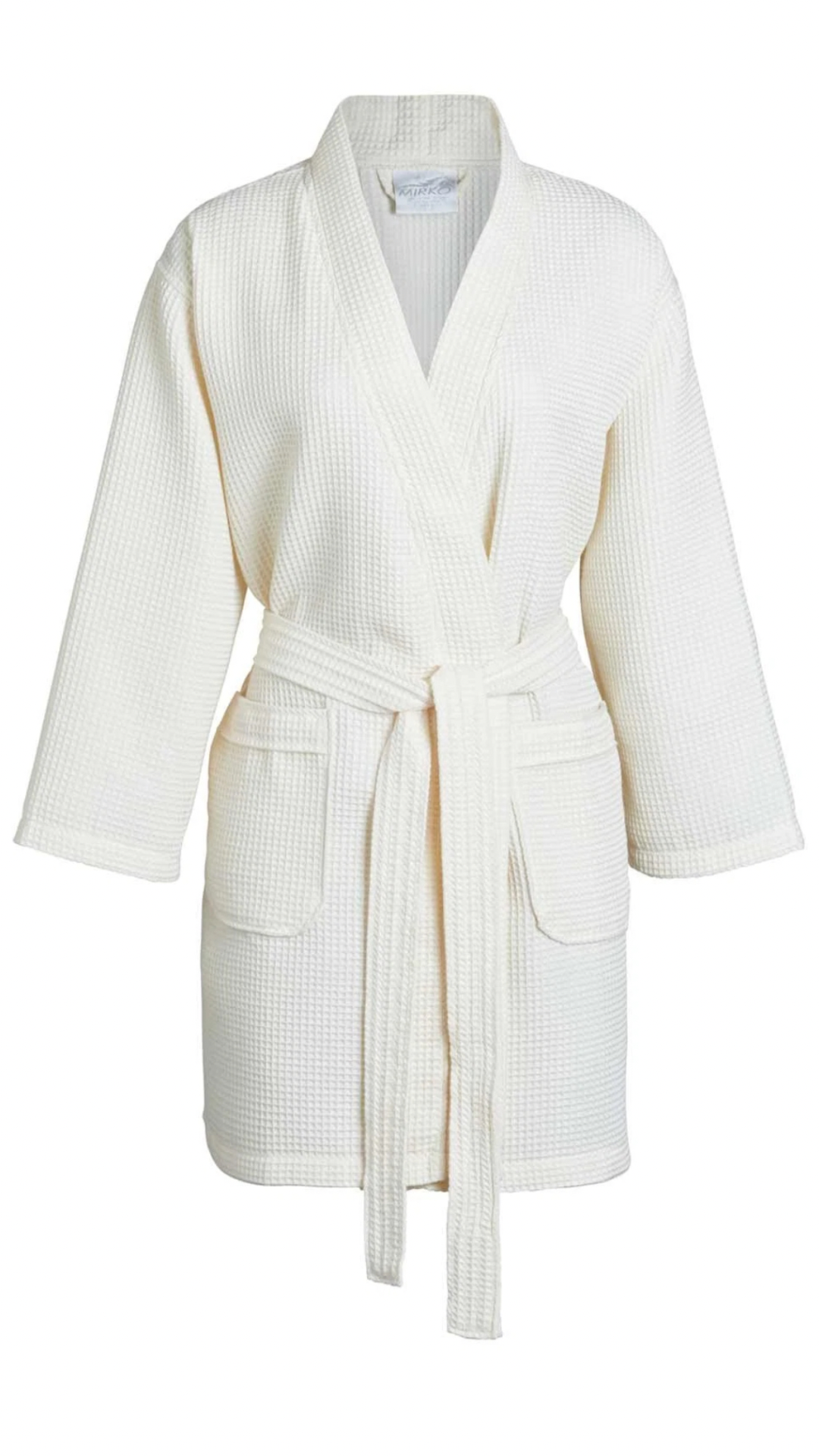 CREAM COTTON WAFFLE ROBE