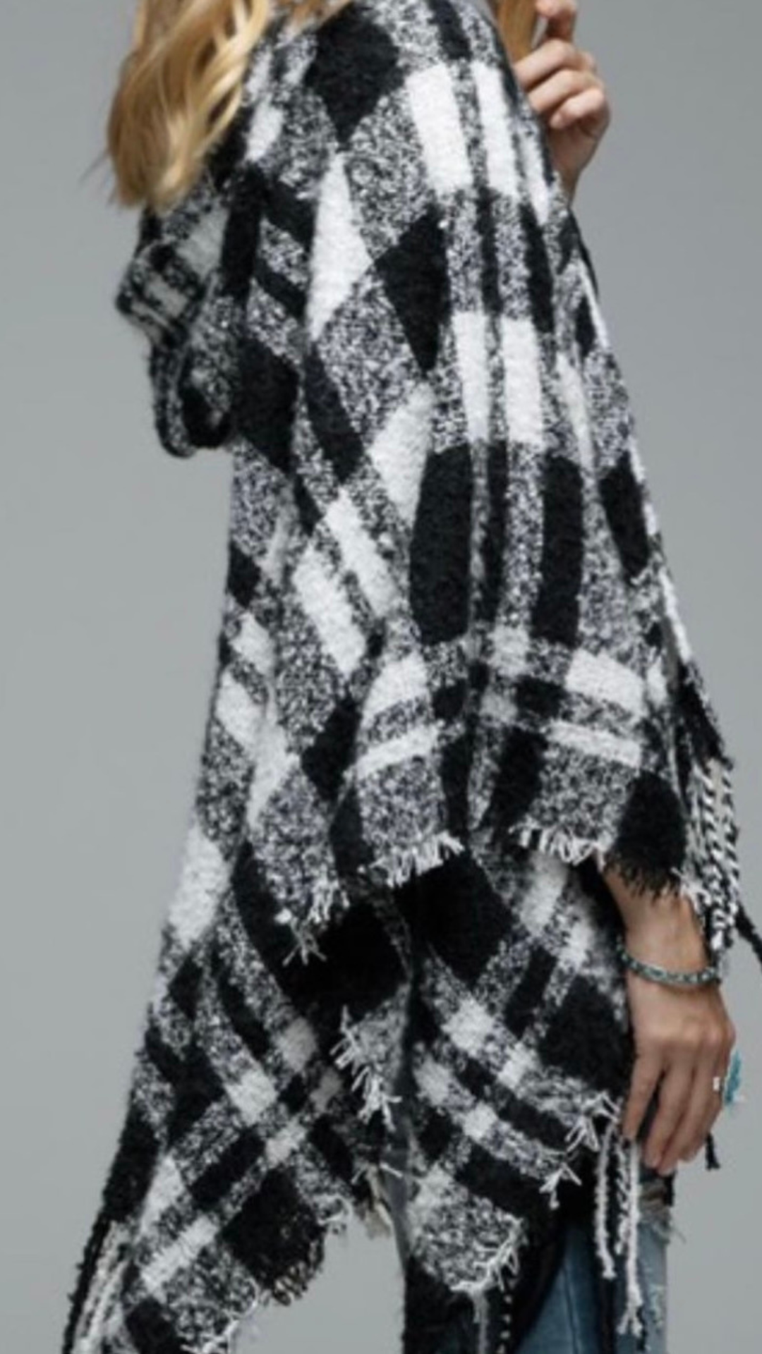 Plaid Ruana