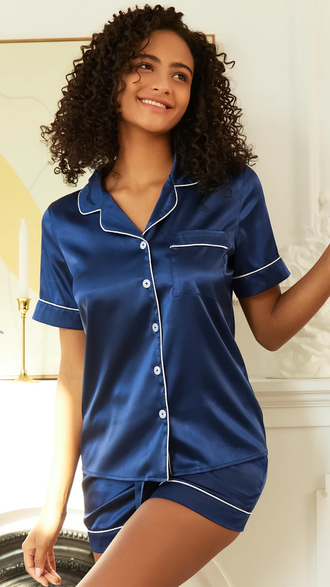 SILKY SOFT PJ SET - NAVY