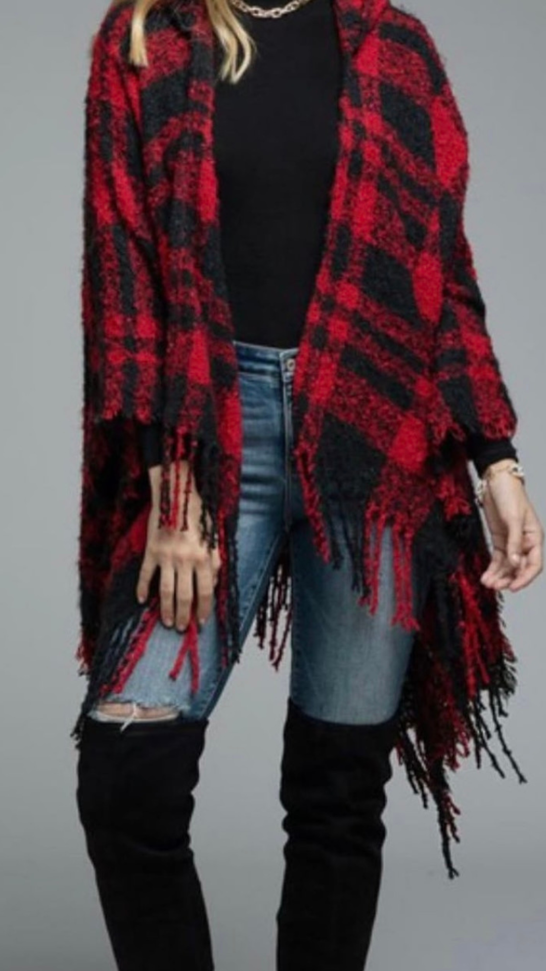 Plaid Ruana