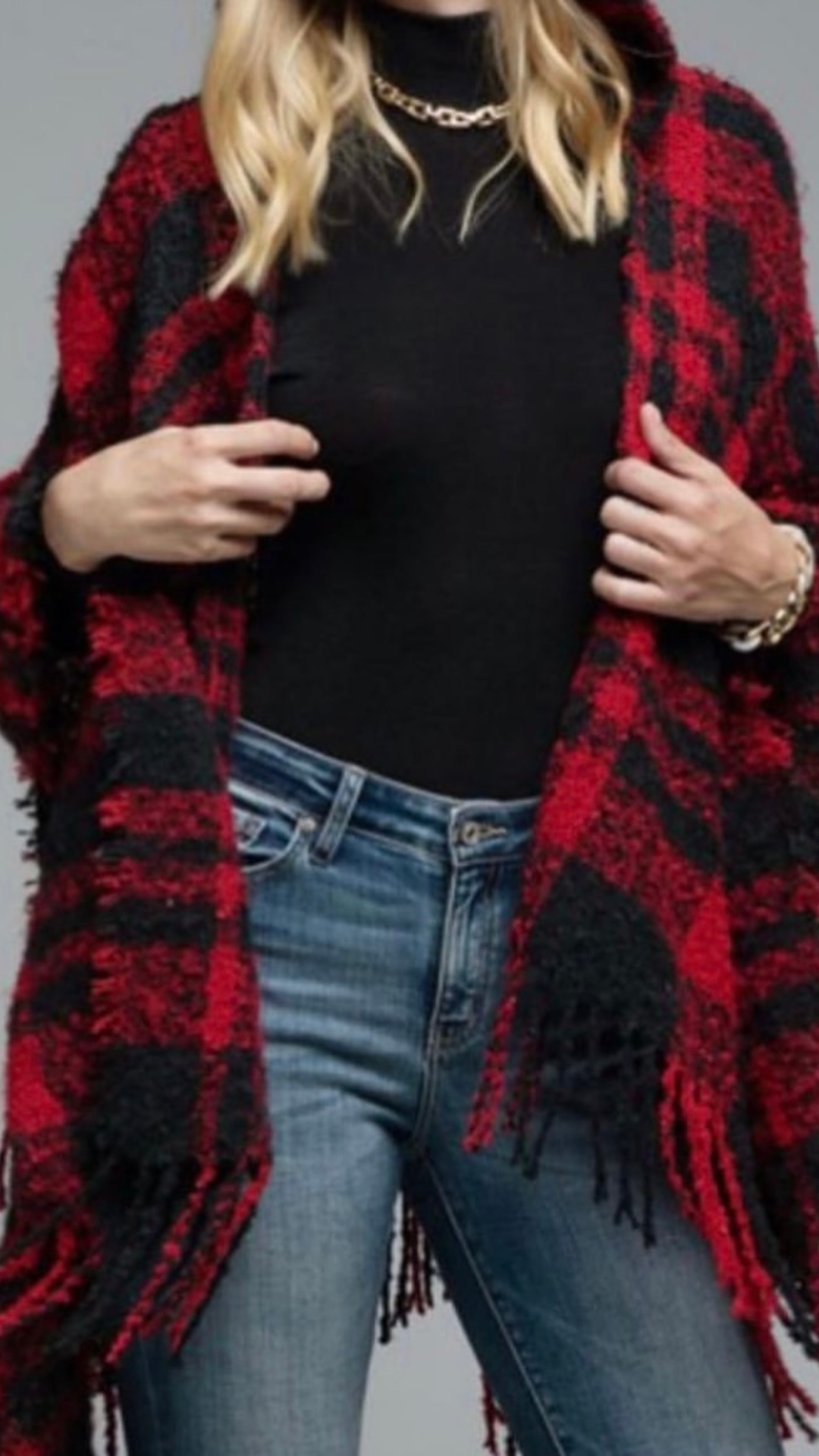 Plaid Ruana