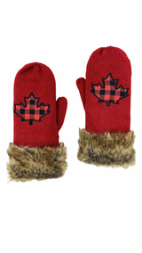 Double Layered Canada Themed Mittens