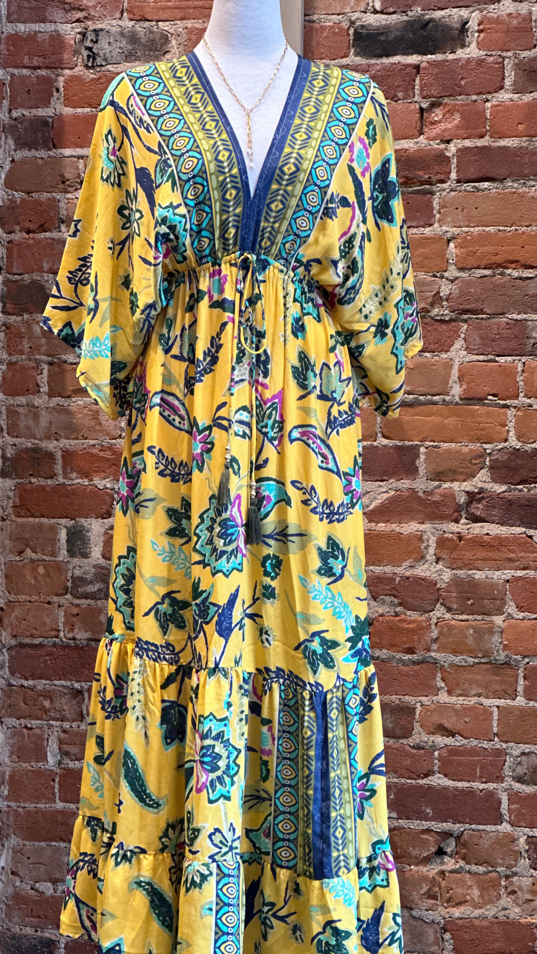 Boho Yellow Patterned Dress