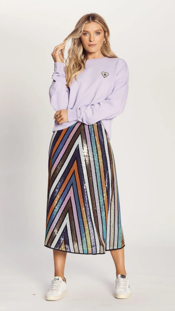 Chevron Sequin Skirt by We Are The Others