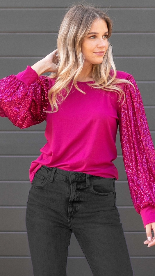 Sequins Long Sleeve Top