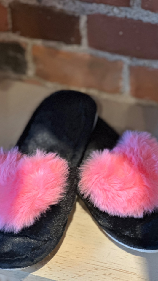 Pink Heart Slippers