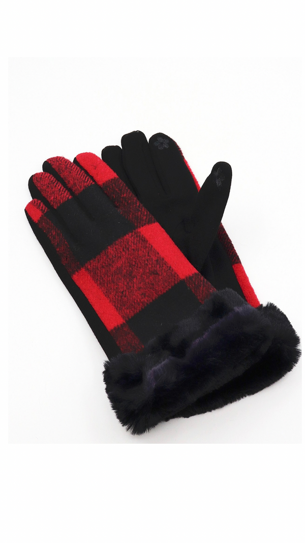 Red Plaid Gloves