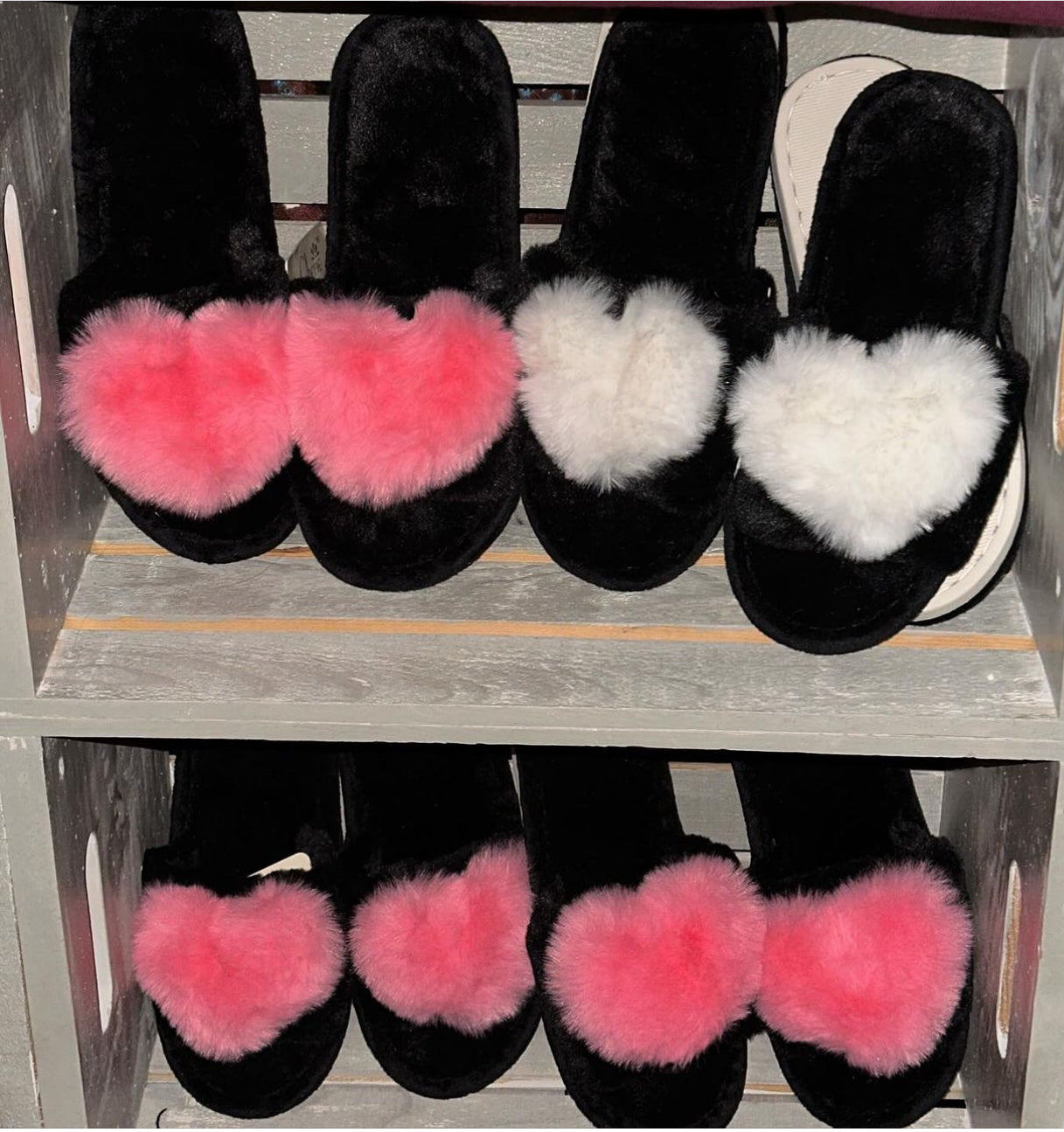 Pink Heart Slippers