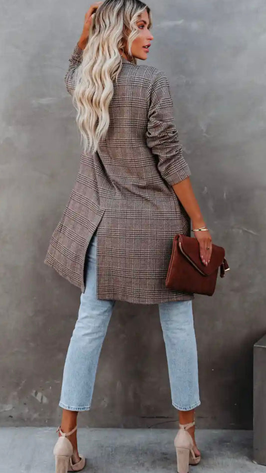 Brown Plaid Blazer