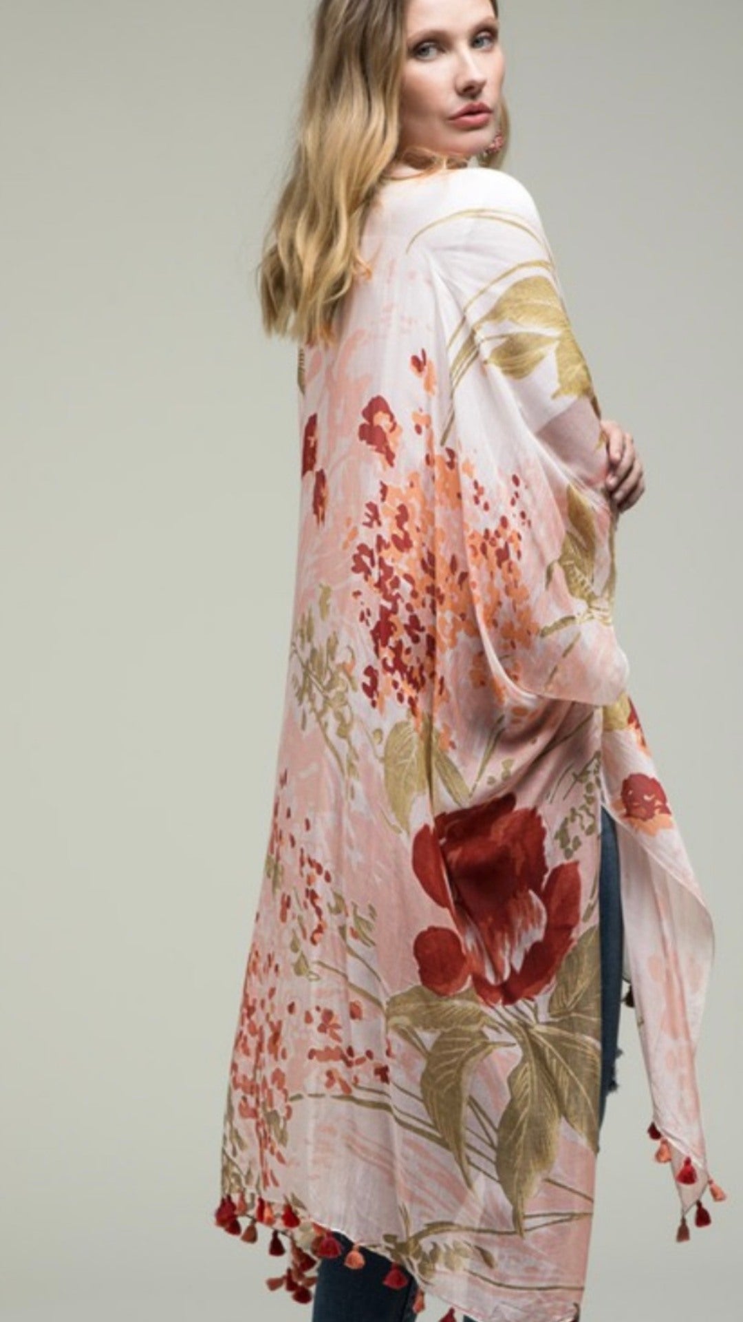 Ivory Watercolour Kimono - One Size