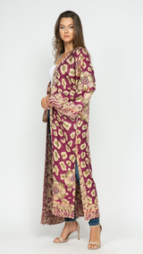 MULBERRY WITH GOLD EMBROIDERED DUSTER