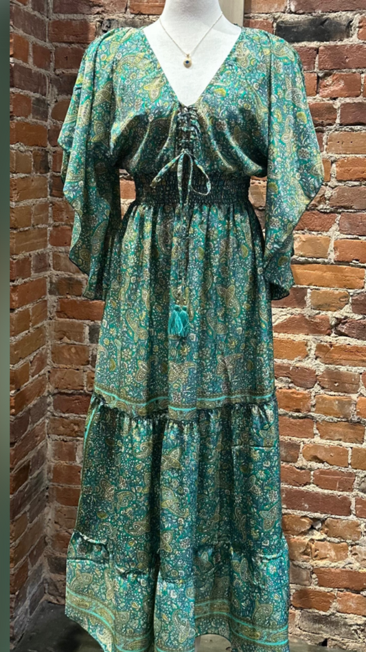 Green Boho Dress