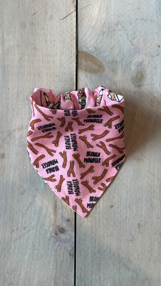 Scrunchie Reversible Bandana- Pink Branch Manager
