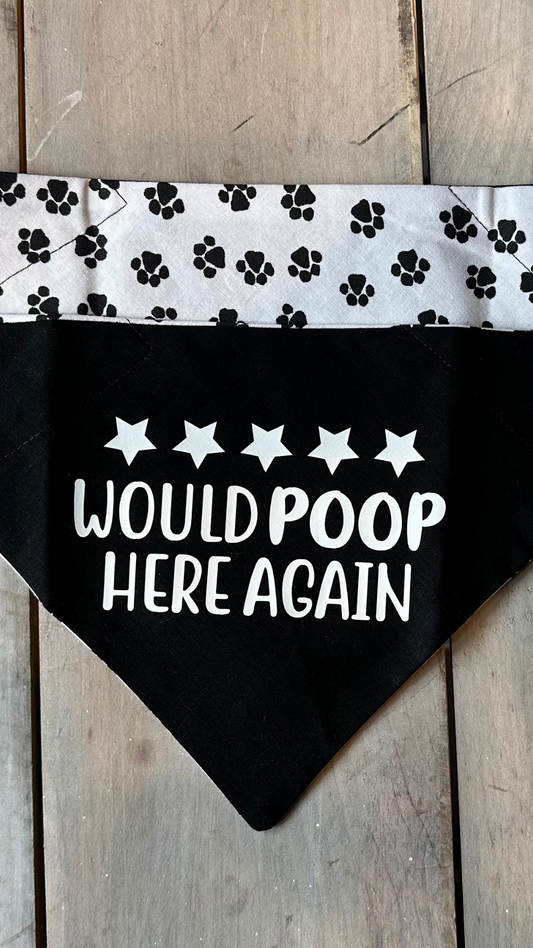 Would Poop Here Again Trendy Bandana