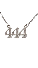 444 Rhinestones Angel Number Pendant Necklace