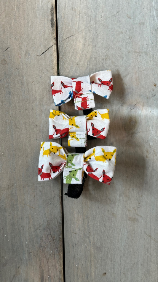 Tiny Chihuahuas on Bow Tie -  fits over the collar