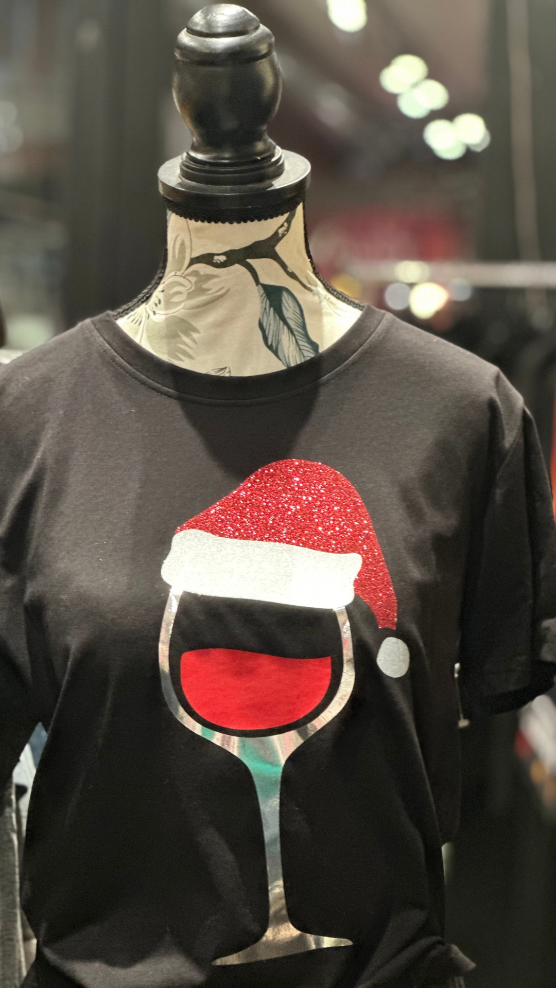 Wine Santa Hat tee