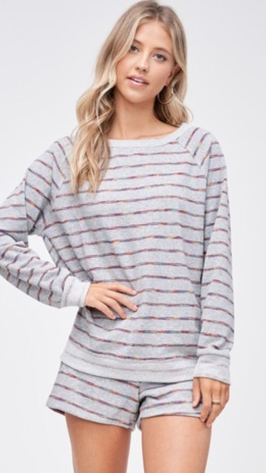 Stripes Raglan Sleeve PJ Set