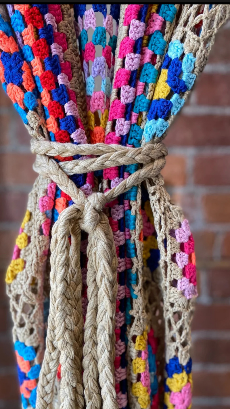 Handmade Crochet Fringe Cardigan With Belt
