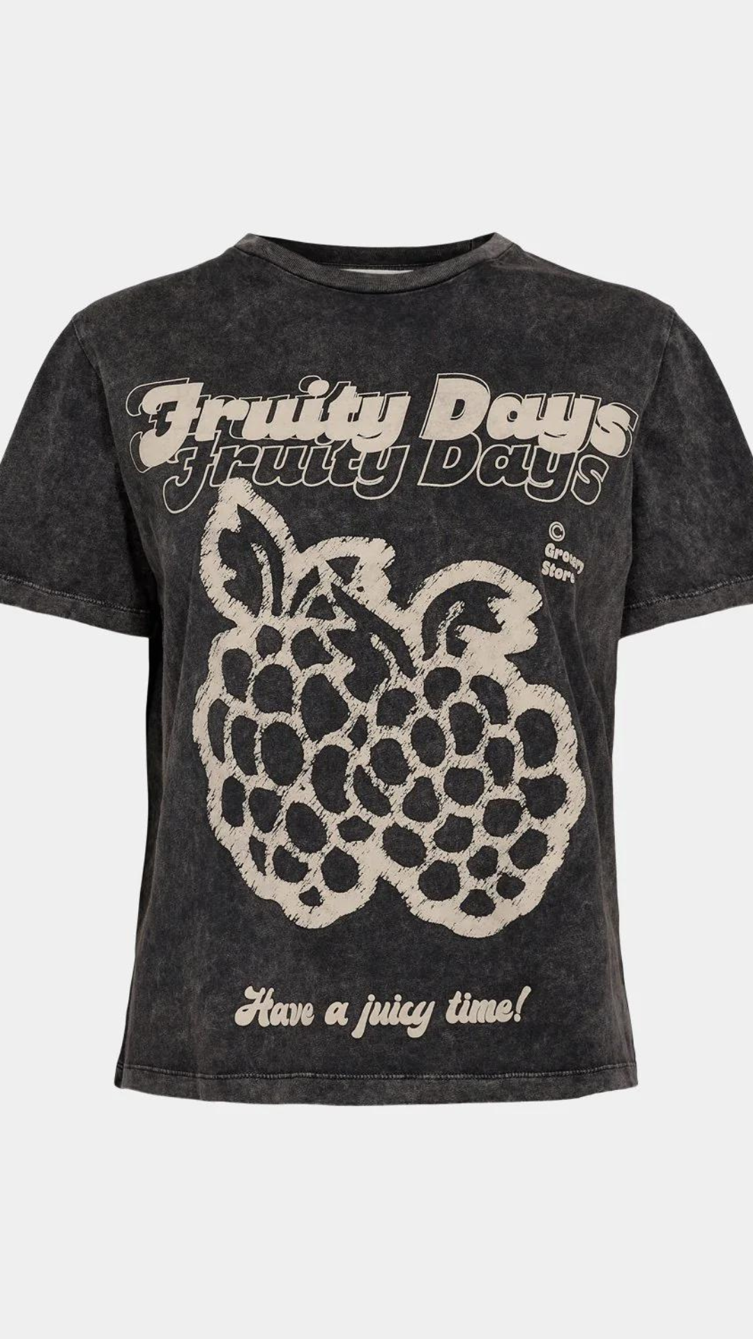 SOFIE SCHNOOR WASHED BLACK FRUITY DAY T-SHIRT