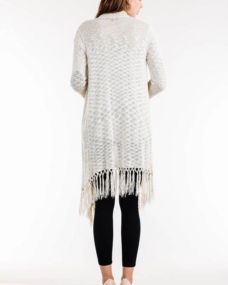 Ivory Fringe Cardigan