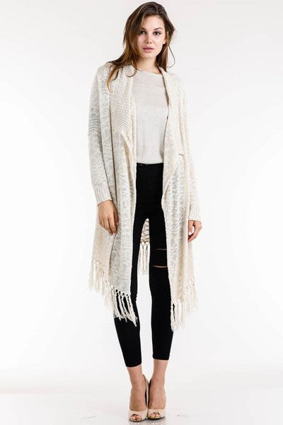 Ivory Fringe Cardigan