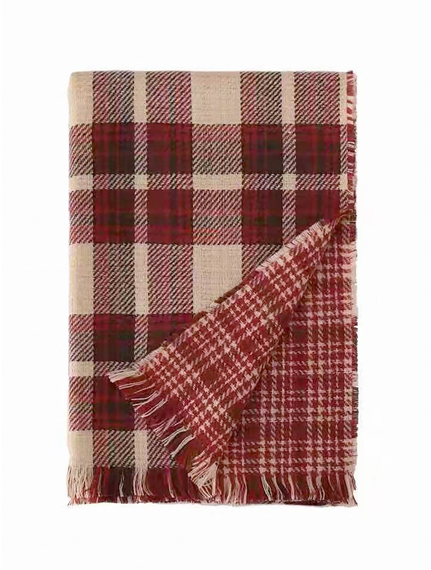 Plaid Print Blanket Scarf