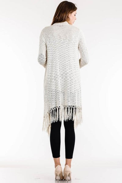 Ivory Fringe Cardigan