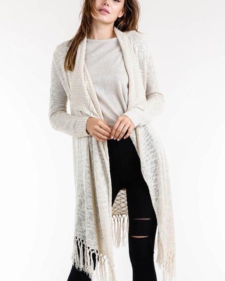 Ivory Fringe Cardigan