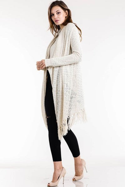 Ivory Fringe Cardigan