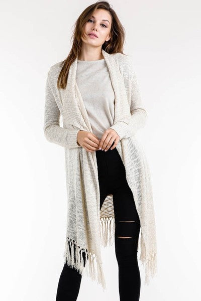 Ivory Fringe Cardigan