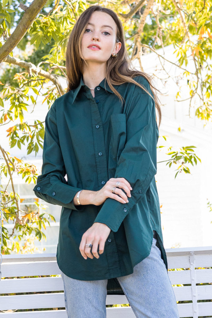 Dark Green Button Down Shirt