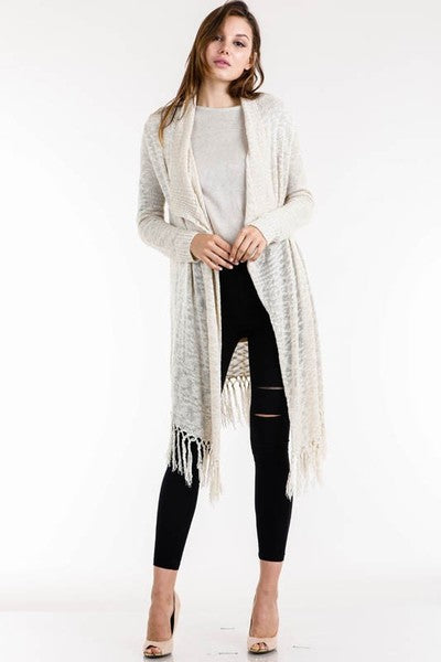 Ivory Fringe Cardigan