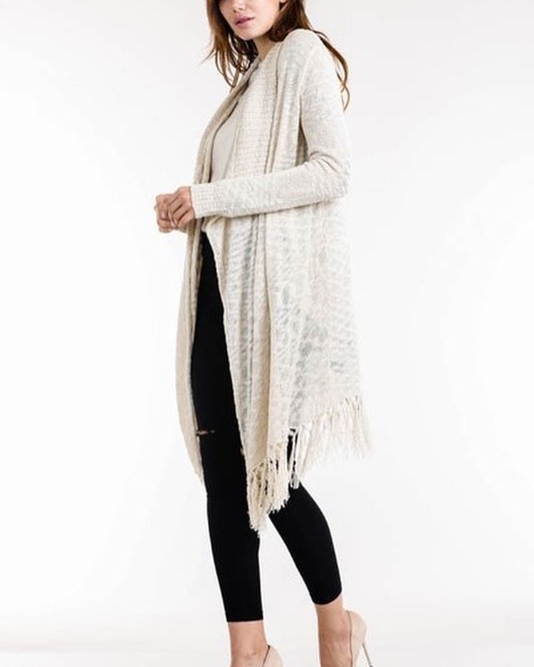 Ivory Fringe Cardigan