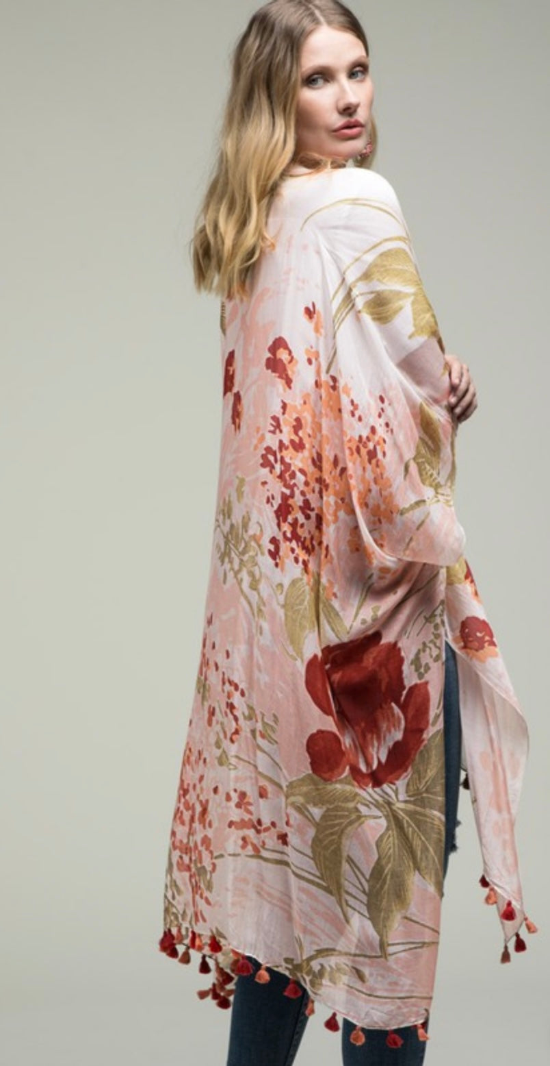 Ivory Watercolour Kimono - One Size